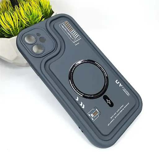 [PO14BIPXIR-53-9] iPhone 11 Soft Silicone 3D Printed Back Case (Gray)