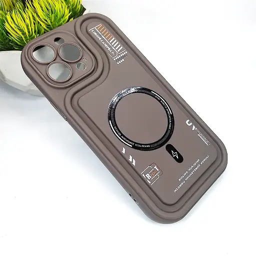 [PO14BIP13PMAX-53-34] 3D Printed Soft Silicone Back Case for iPhone 13 Pro Max - Dark Brown