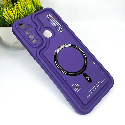 [PO14BORELME5-53-12] Oppo Realme 5|5i|5s|6i|Realme C3|Narzo 10A Soft Silicone 3D Printed Back Case (Purple)