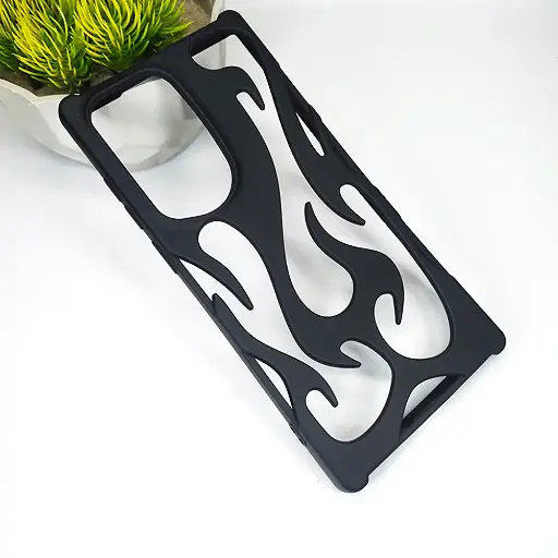 [PO38BSS22U-13-2] Samsung S22 Ultra FlameFlex Metal Feel Flexible Shock Proof Case (Black)