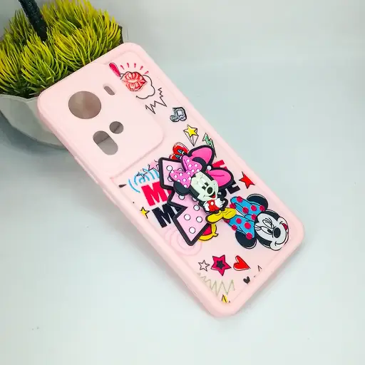 [PO51BORNO11-35-22] Oppo Reno 11 3D Cartoon Spinner Back Case (Baby Pink)