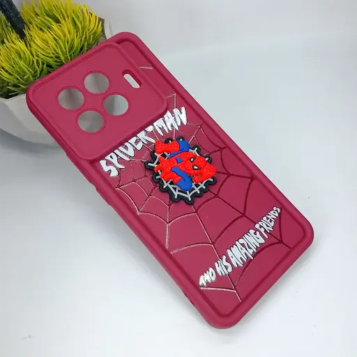 [PO51BTSPRK20PRPL-35-21] Tecno Spark 20 Pro Plus 3D Cartoon Spinner Back Case (Maroon)