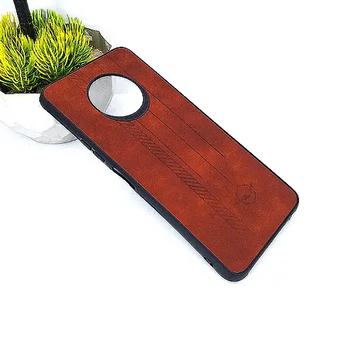 [PO18BINOT7-2-34] Infinix Note 7 Leather Back Case (Dark Brown)