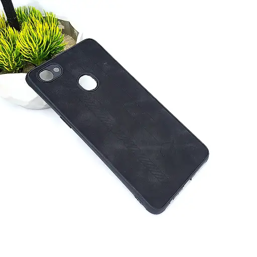 [PO18BOA3-2-2] Oppo A3 Leather Back Case (Black)