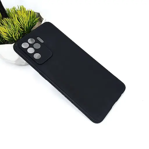 [PO4BOF19PR-4-2] Oppo F19 Pro|A94 Matte Soft Silicone Paper Back Case (Black)