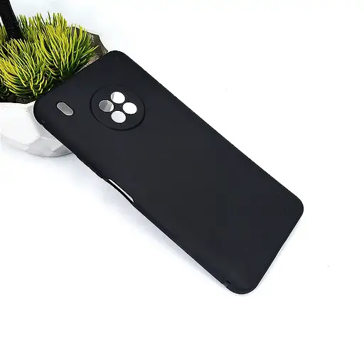 [PO4BHUY9A-4-2] Huawei Y9A Matte Soft Silicone Paper Back Case (Black)