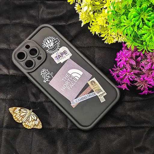 [PO14BIP13PMAX-19-2] 3D Printed Soft Silicone Back Case for iPhone 13 Pro Max - Black