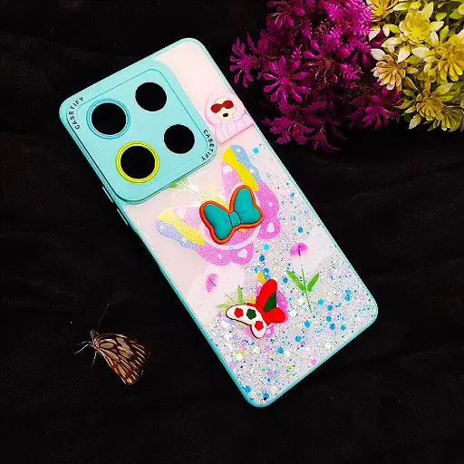 [PO9BINOT30PR-9-14] Infinix Note 30 Pro Ladies Glossy Glitter Shine Back Case (Sea Green)