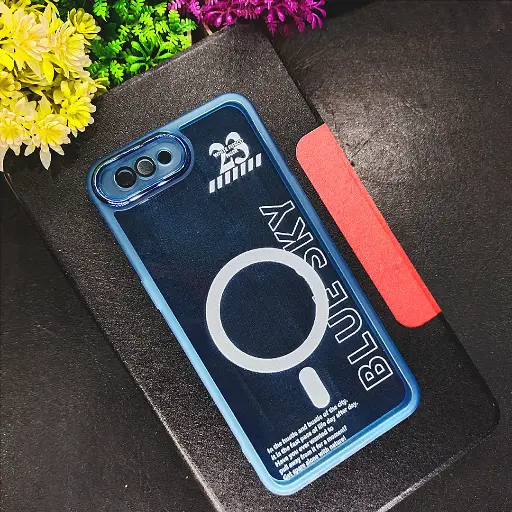 [PO15BOA3S-7-16] Oppo A5/A3S/A12E/Realme C1 Clear Colour Mag Safe Print Case - Sky Blue