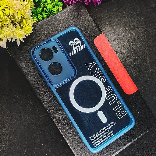 [PO15BOA57 4G-7-16] Oppo A57 4G|A77 4G|1+Nord N20 SE|A77S|A57S 4G|A57E 4G Clear Colour Mag Safe Print Transparent Case (Sky Blue)