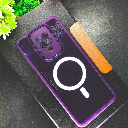 [PO15BMINOT9S-7-12] Redmi Note 9S/Pro Purple Transparent Mag Safe Case - Stylish Protection