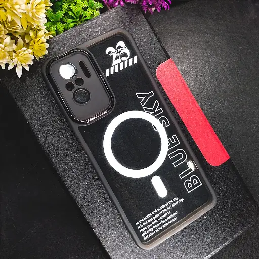 [PO15BMINOT10-7-9] Redmi Note 10 Clear Colour Mag Safe Print Transparent Case - Gray