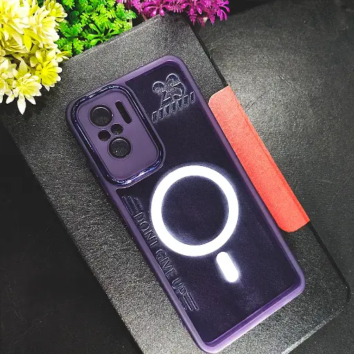 [PO15BMINOT10-7-12] Redmi Note 10 Clear Colour Mag Safe Print Transparent Case - Purple