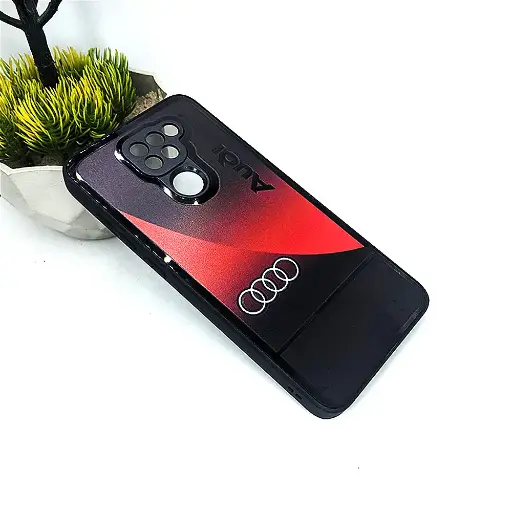 [PO26BMINOT9-20-4] Xiaomi Redmi Note 9/Redmi 10X 4G 3D Glossy Shine 3D Printed Car Brand Logo Back Case (Red)