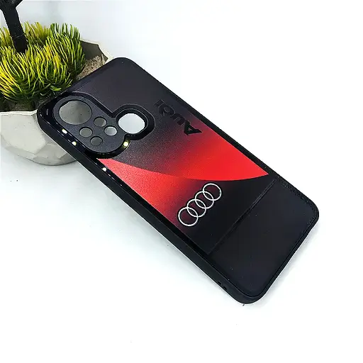 [PO26BIHOT11S-20-4] Infinix Hot 11s Glossy Shine 3D Printed Car Brand Logo Back Case (Red)