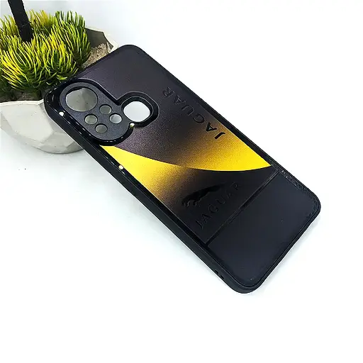 [PO26BIHOT11S-20-6] Infinix Hot 11s Glossy Shine 3D Printed Car Brand Logo Back Case (Yellow)