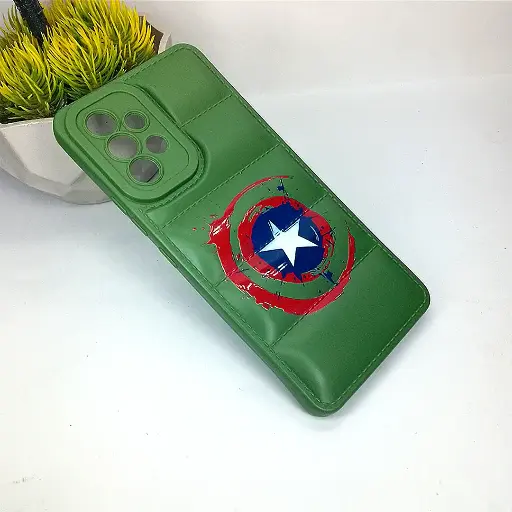[PO14BSA53-18-11] Samsung Galaxy A53 5G 3D Puffer Back Printed Soft Silicone Back Case (Green)