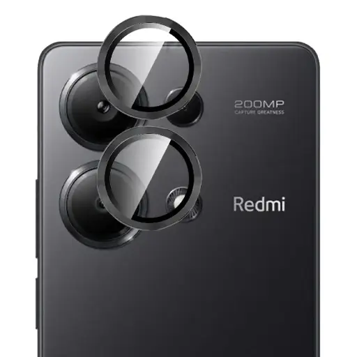 [PL14MINOT13PR-3-2] Sleek Black Camera Rings for Redmi Note 13 Pro 4G - Enhance Your Style