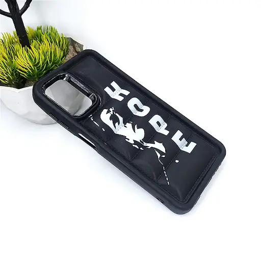 [PO14BSA13-22-2] Samsung Galaxy A13 4G/A04s/A13 5G New Solid Puffer Printed Back Case (Black)