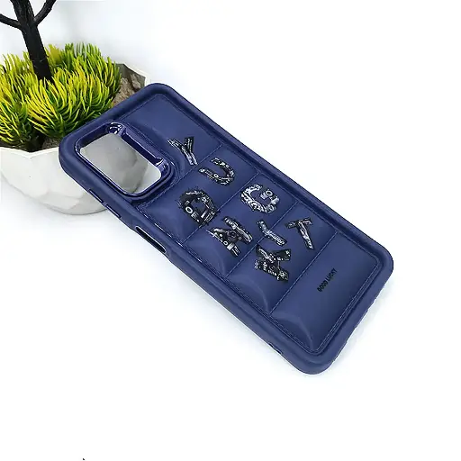 [PO14BSA13-22-17] Samsung Galaxy A13 4G/A04s/A13 5G New Solid Puffer Printed Back Case (Navy Blue)