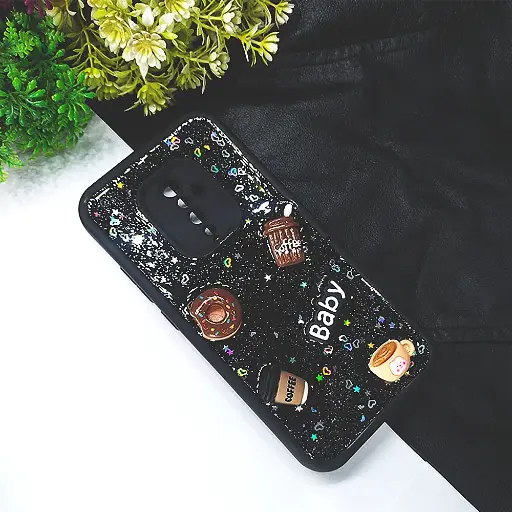 [PO40BVIS1PR-9-2] Vivo S1 Pro|Y51 Fancy Coffee & Donut Back Case (Black)