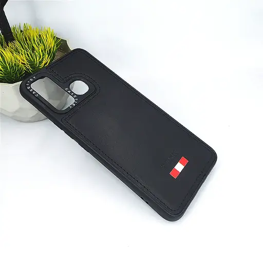 [PO32BIHOT12PY-14-2] Infinix Hot 12 Play Puloka Luxuary Leather Back Case (Black)