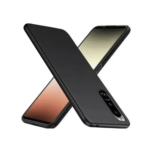 [PO14BXPR5MRKIII-1-2] Sony Xperia 5 Mark III Matte Soft Silicone Back Case - Sleek Black Design