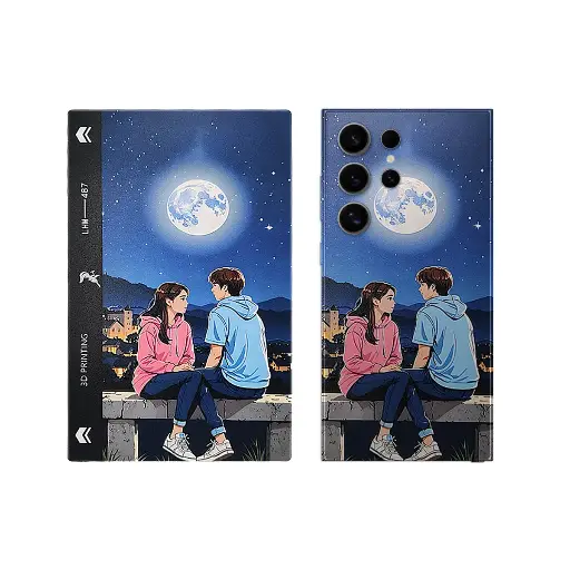 [SKIN-19-CUPL] 3D Printed Mobile Back Customize Skin ( Couple )