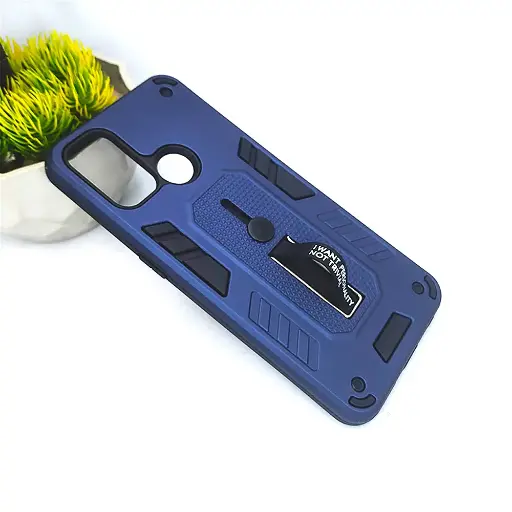 [PO39BOA53-4-17] Oppo A53 Armour Strip & Stand Back Case (Navy Blue)