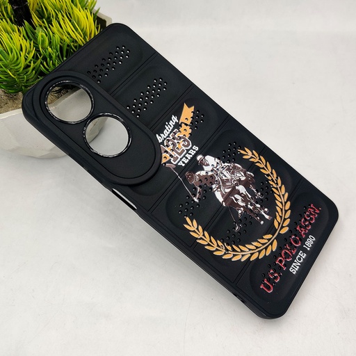 [PO14BOA60-46-2] Oppo A60 4G Cooling Mesh 3D Printed Silicone Back Case (Black)