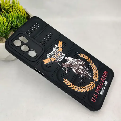 [PO14BOA16-46-2] Oppo A16 Cooling Mesh 3D Printed Silicone Back Case (Black)
