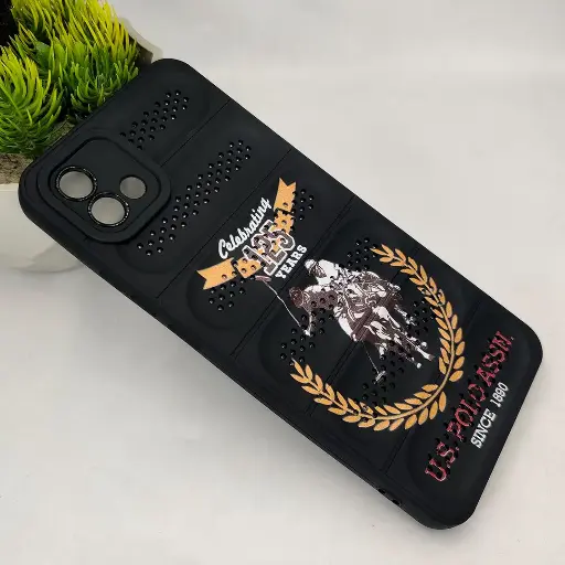 [PO14BOA16E-46-2] Oppo A16K|A16E Cooling Mesh 3D Printed Silicone Back Case (Black)