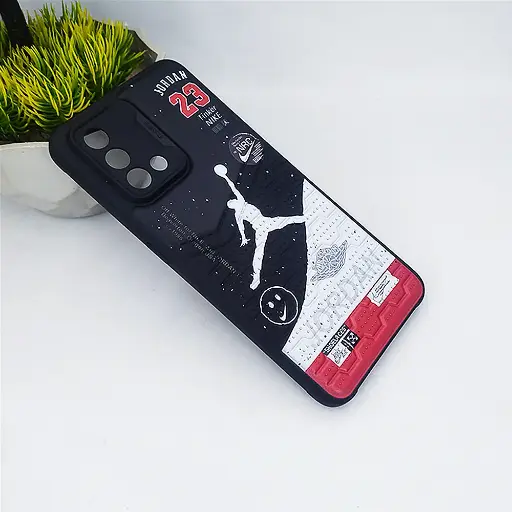 [PO14BOF19-29-2] Oppo F19|A95|A74 V Shape Puffer Back 3D Printed Case (Black)