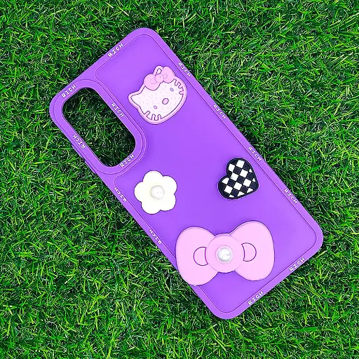 [PO9BSA16-10-12] Samsung A16 Rich Kittey Back Case (Purple)