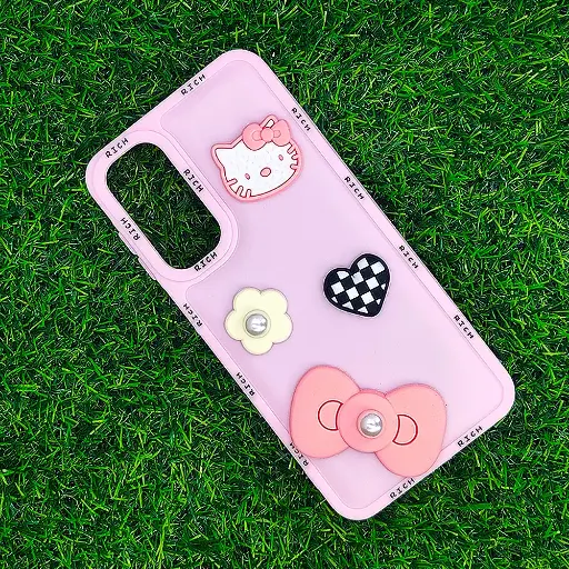 [PO9BSA16-10-15] Samsung A16 Rich Kittey Back Case (T-Pink)