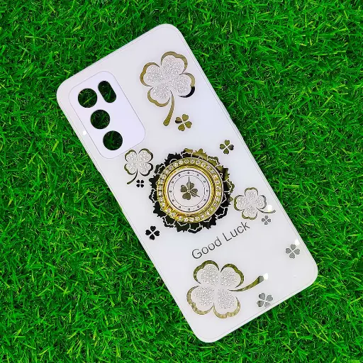 [PO60OA16-6-1] Oppo A16 Good Luch LV Back Case (White) 