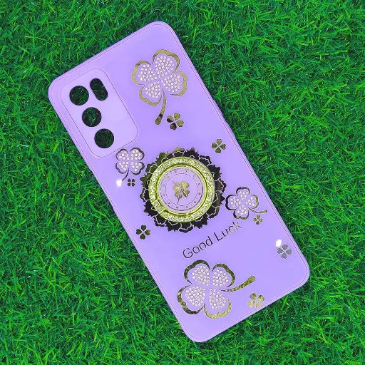 [PO60BOA16-6-29] Oppo A16 Good Luch LV Back Case (Light Purple)