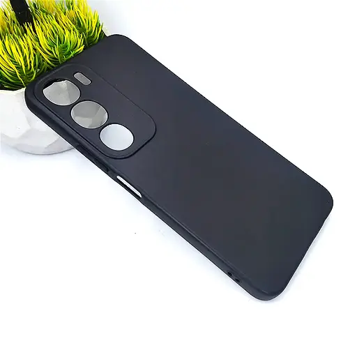 [PO4BVIY19S-4-2] Vivo Y19s Matte Soft Silicone Paper Back Case (Black)