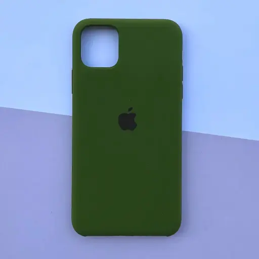 [PO23BIPXI-1-19] Iphone 11 Pro Back Case Soft Silky Mobile Pouch (Army Green) 