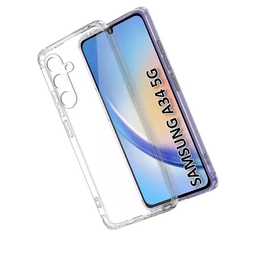 [PO7BSA34 5G-3] Samung Galaxy A34 5G Dust Plug TPU|Transparent Back Case
