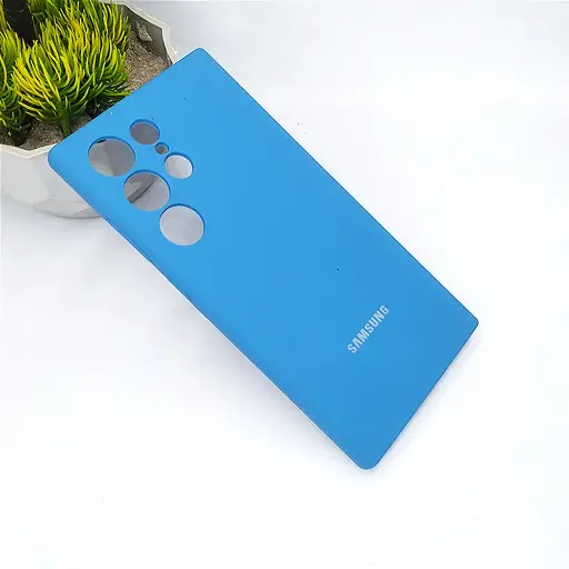 [PO23BSS24U-1-3] Samsung S24 Ultra Original Official Soft Silky Back Case (Blue)