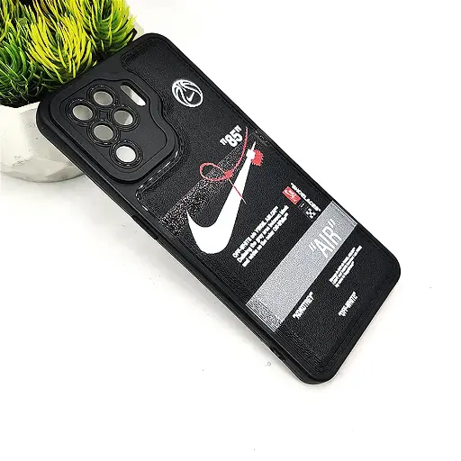 [PO14BOF19PR-50-2] Black Soft Silicone Printed Back Case for Oppo F19 Pro