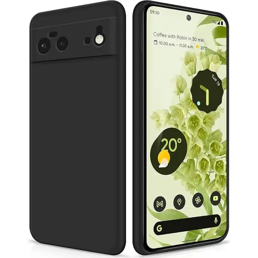 [PO23BGPXL6-3-2] Google Pixel 6 Official Soft Silky Back Case (Black)