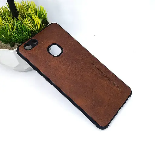[PO18BVIV7PL-1-34] Vivo V7 Plus X-Level Luxuary Leather Back Case (Dark Brown)