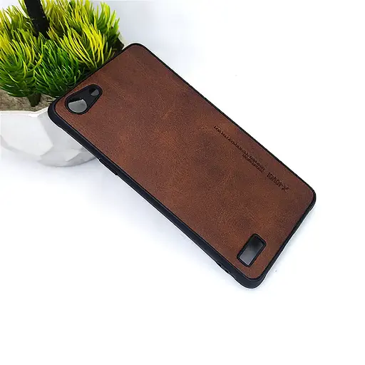 [PO18BOA33-1-34] Oppo A33 2015 X-Level Luxury Leather Back Case - Dark Brown Protection