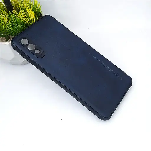 [PO18BSA02-1-17] Samsung Galaxy A02|M02 Luxury Leather Back Case - Navy Blue