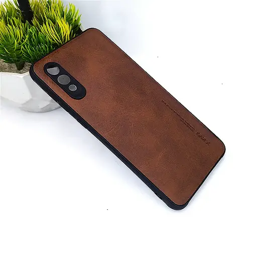 [PO18BSA02-1-34] Samsung Galaxy A02|M02 Luxury Leather Back Case - Dark Brown Elegance