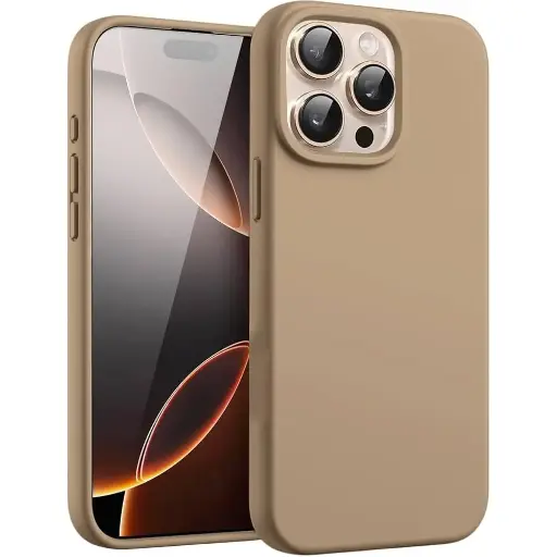[PO23BIP14PMAX-1-42] iPhone 14 Pro Max Official Soft Silky Back Case (Desert Titanium)