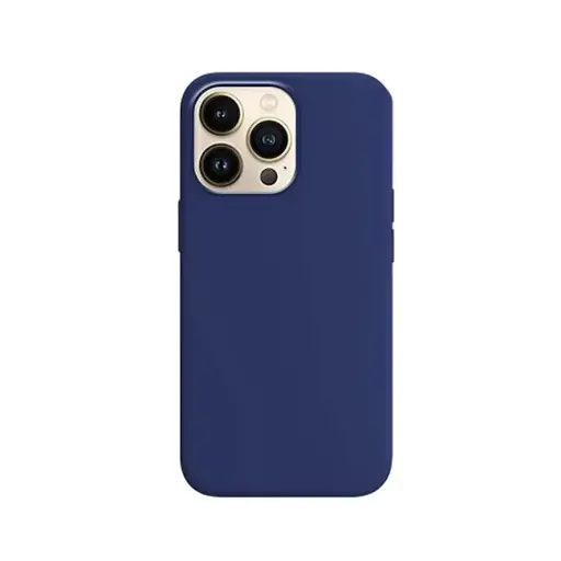 [PO23BIP13PR-1-3] iPhone 13 Pro Soft Silky Back Case – Blue Silicone Slim Protective Cover