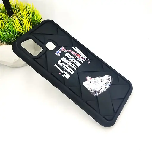 [PO14BISMRT5-65-2] Black Flex Waves Pattern Silicone 3D Printed Back Case for Infinix Smart 5